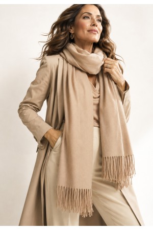 Echarpe Lenço Feminino Liso Bege
