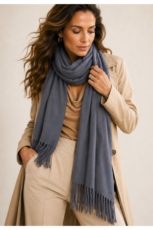 Echarpe Lenço Feminino Liso Cinza