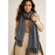 Echarpe Lenço Feminino Liso Cinza