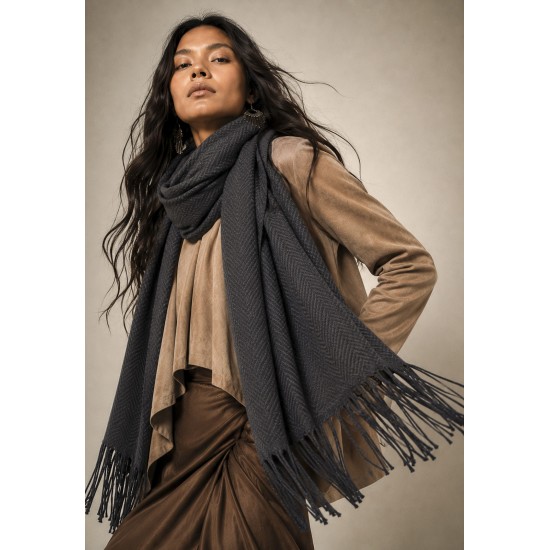 Echarpe Lenço Feminino Velvet Chumbo