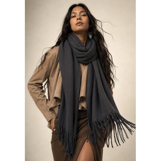 Echarpe Lenço Feminino Velvet Chumbo