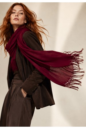 Echarpe Lenço Feminino Fleur Bordô