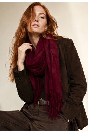 Echarpe Lenço Feminino Fleur Bordô