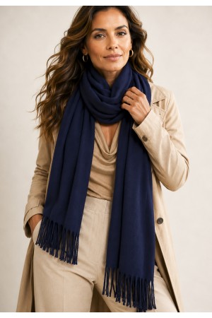 Echarpe Lenço Feminino Liso Azul
