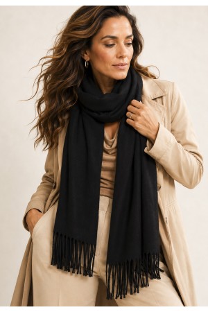 Echarpe Lenço Feminino Liso Preto