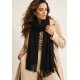 Echarpe Lenço Feminino Liso Preto