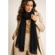 Echarpe Lenço Feminino Liso Preto