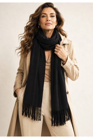Echarpe Lenço Feminino Liso Preto