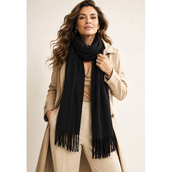 Echarpe Lenço Feminino Liso Preto