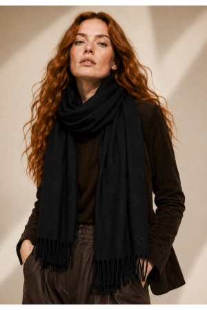 Echarpe Lenço Feminino Fleur Preto