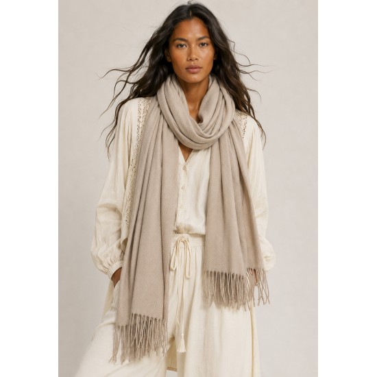 Echarpe Lenço Feminino Velvet Areia Natural