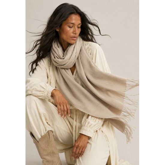 Echarpe Lenço Feminino Velvet Areia Natural