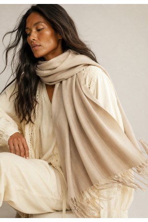 Echarpe Lenço Feminino Liso Creme