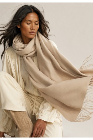 Echarpe Lenço Feminino Liso Creme