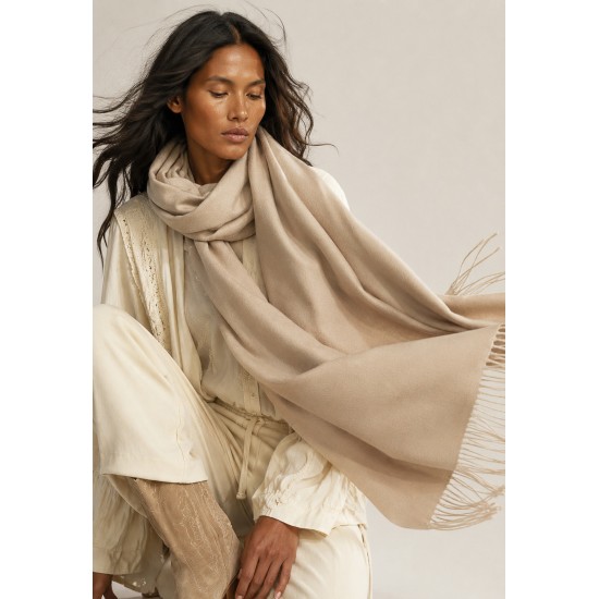 Echarpe Lenço Feminino Liso Creme