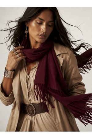 Echarpe Lenço Feminino Liso Bordô