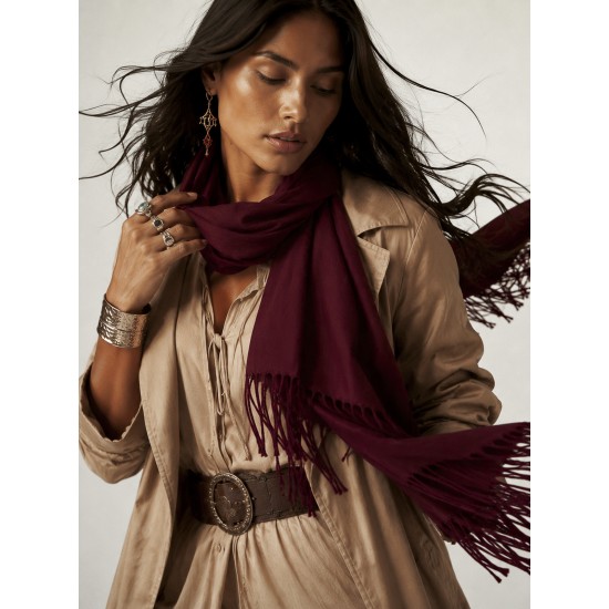 Echarpe Lenço Feminino Liso Bordô