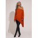 Blusa Ererê Malha Assimétrica Manga Longa Terracota