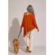 Blusa Ererê Malha Assimétrica Manga Longa Terracota