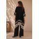 Poncho Tricot Raiz Natural Preto com Franjas