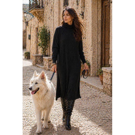 Vestido Tricot Essência Amazônica Preto