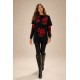 Vestido Tricot Jardim Noturno Floral Preto