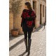 Vestido Tricot Jardim Noturno Floral Preto