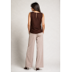 Blusa Regata Linho com Viscose Babado na Cintura Raffa Marrom