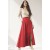 Saia Midi com Zíper Vermelho Vivo