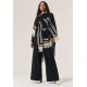 Poncho Tricot Raiz Natural Preto com Franjas
