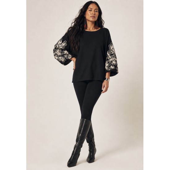Blusa Tricot Arabesque Preta
