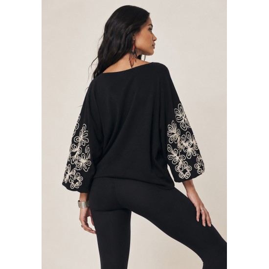 Blusa Tricot Arabesque Preta