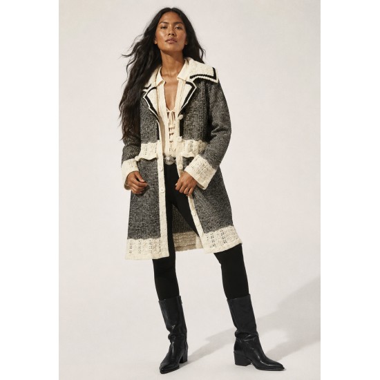 Casaco Tricot Longo Urban Chic Bege