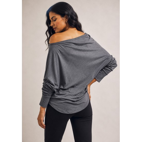 Blusa Assimétrica Malha Lisa Mescla