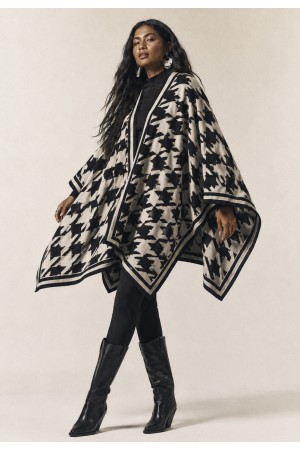 Poncho Tricot Ébano Preto