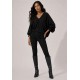 Blusa Moicana Malha Morcego Preta
