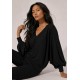 Blusa Moicana Malha Morcego Preta