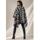 Poncho Tricot Ébano Preto