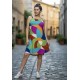 Vestido Curto Mayara Regata Viscose Estampa Jardim Azul