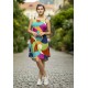 Vestido Curto Mayara Regata Viscose Estampa Jardim Azul