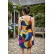 Vestido Curto Mayara Regata Viscose Estampa Jardim Azul