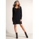 Vestido Curto Lauany Malha Manga Longa Preto