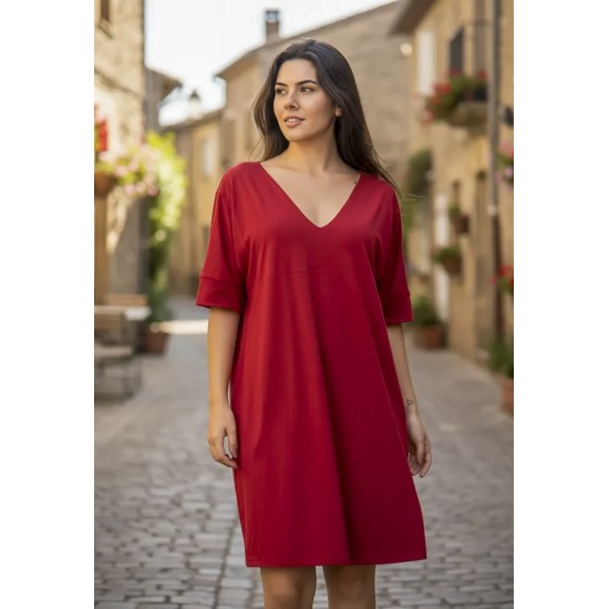 Vestido Curto Kauane Malha Bordô