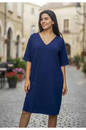 Vestido Curto Kauane Malha Azul