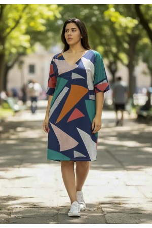Vestido Curto Kauane Malha Geometrias do Tempo