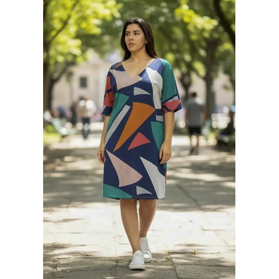 Vestido Curto Kauane Malha Geometrias do Tempo