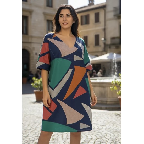 Vestido Curto Kauane Malha Geometrias do Tempo