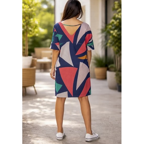 Vestido Curto Kauane Malha Geometrias do Tempo