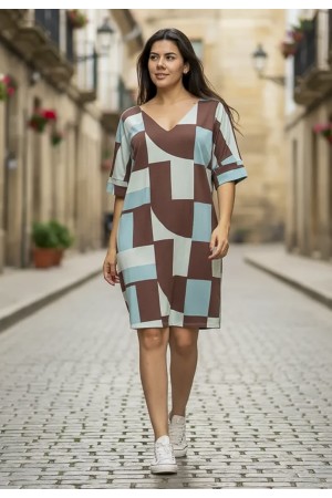 Vestido Curto Kauane Malha Estampa Santa Rosa do Tocantins