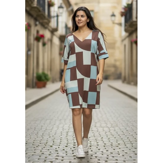 Vestido Curto Kauane Malha Estampa Santa Rosa do Tocantins
